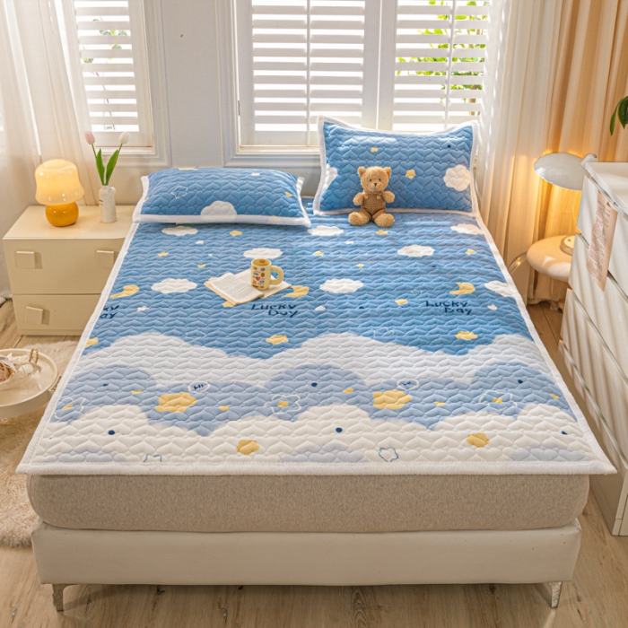 91家纺网 家纺一手货源 找家纺 米柳家纺 2023新款牛奶绒床垫床护垫薄款秋冬保暖床垫床褥子 星空