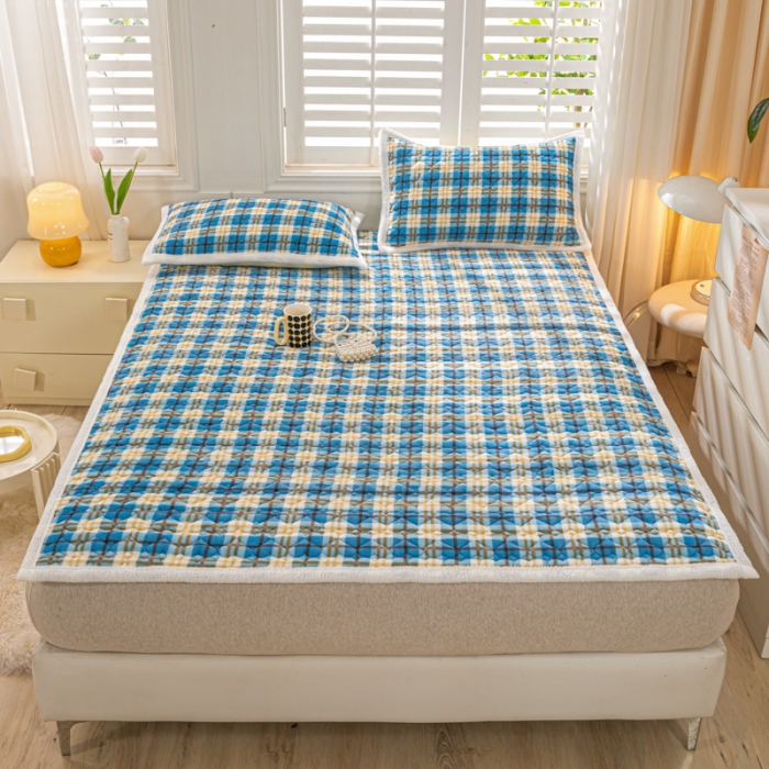 91家纺网 家纺一手货源 找家纺 米柳家纺 2023新款牛奶绒床垫床护垫薄款秋冬保暖床垫床褥子 休闲格调