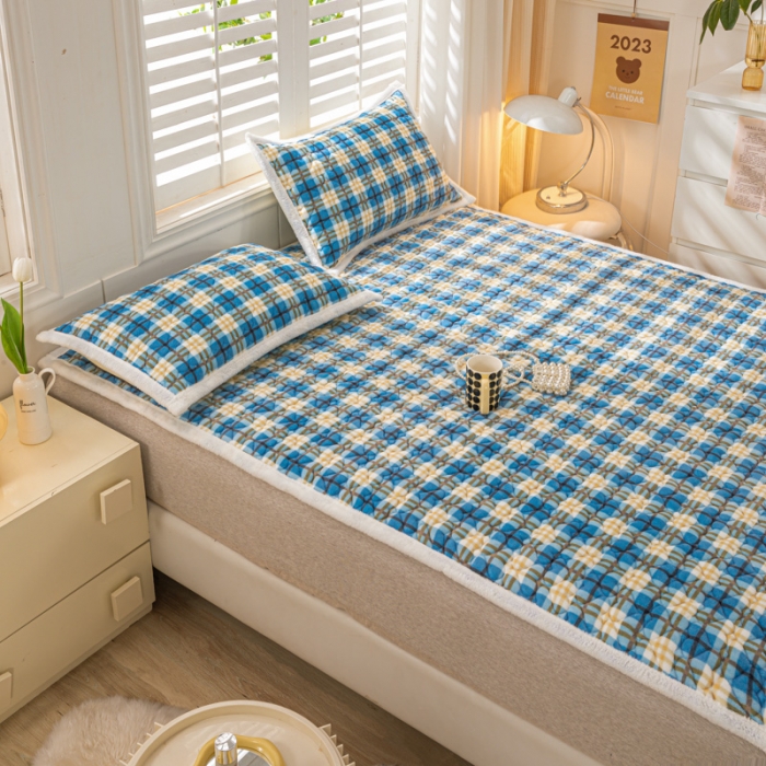 91家纺网 家纺一手货源 找家纺 米柳家纺 2023新款牛奶绒床垫床护垫薄款秋冬保暖床垫床褥子 休闲格调