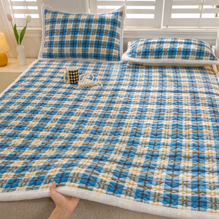 91家纺网 家纺一手货源 找家纺 米柳家纺 2023新款牛奶绒床垫床护垫薄款秋冬保暖床垫床褥子 休闲格调