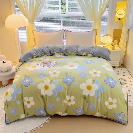 91家纺网 家纺一手货源 找家纺 （总）琪琪阁 2023新款A棉B绒棉加绒牛奶绒四件套单被套