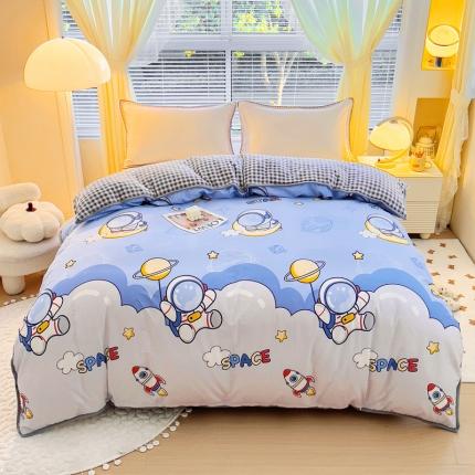 91家纺网 家纺一手货源 找家纺 （总）琪琪阁 2023新款A棉B绒棉加绒牛奶绒四件套单被套