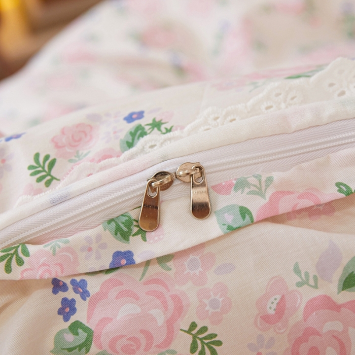 91家纺网 家纺一手货源 找家纺 （总）一米阳光 2023秋季新款纯棉花边款四件套