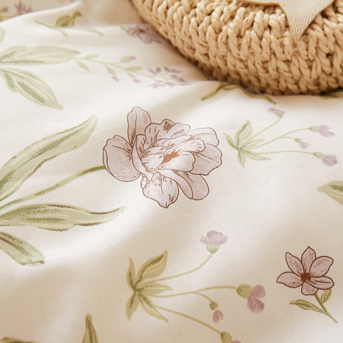 91家纺网 家纺一手货源 找家纺 一米阳光 2023秋季新款纯棉花边款四件套 谷收