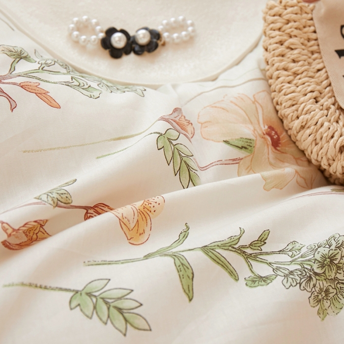 91家纺网 家纺一手货源 找家纺 一米阳光 2023秋季新款纯棉花边款四件套 芒种