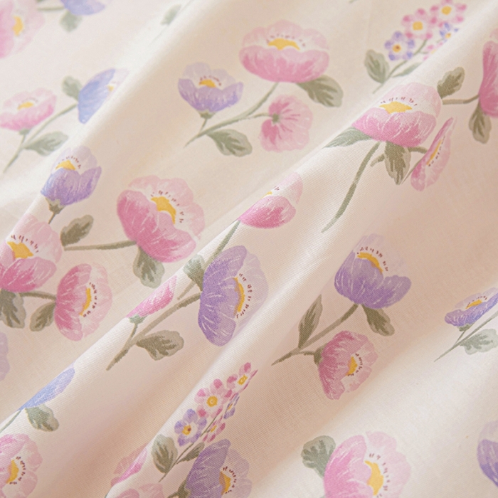 91家纺网 家纺一手货源 找家纺 一米阳光 2023秋季新款纯棉花边款四件套 牵牛