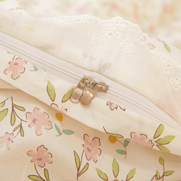 91家纺网 家纺一手货源 找家纺 一米阳光 2023秋季新款纯棉花边款四件套 小满