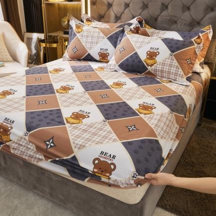 91家纺网 家纺一手货源 找家纺 （总）伊而梦 2023新款全棉磨毛印花四件套系列单品床笠