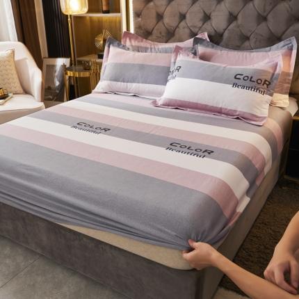 91家纺网 家纺一手货源 找家纺 （总）伊而梦 2023新款全棉磨毛印花四件套系列单品床笠