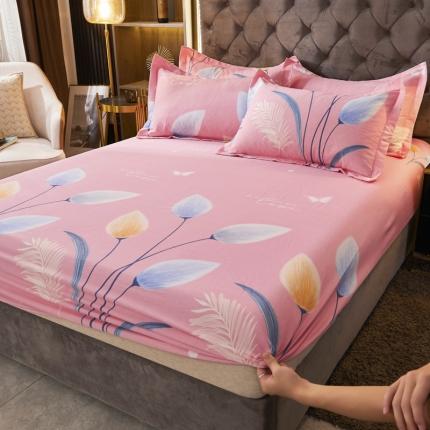 91家纺网 家纺一手货源 找家纺 （总）伊而梦 2023新款全棉磨毛印花四件套系列单品床笠