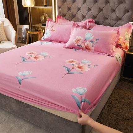 91家纺网 家纺一手货源 找家纺 （总）伊而梦 2023新款全棉磨毛印花四件套系列单品床笠