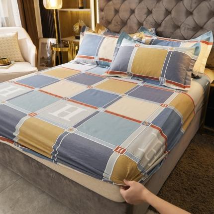 91家纺网 家纺一手货源 找家纺 （总）伊而梦 2023新款全棉磨毛印花四件套系列单品床笠