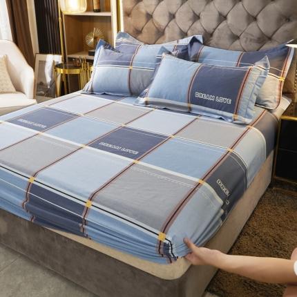 91家纺网 家纺一手货源 找家纺 （总）伊而梦 2023新款全棉磨毛印花四件套系列单品床笠