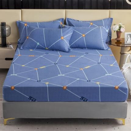 91家纺网 家纺一手货源 找家纺 （总）伊而梦 2023新款全棉磨毛印花四件套系列单品床笠