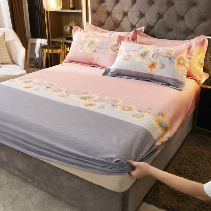 91家纺网 家纺一手货源 找家纺 （总）伊而梦 2023新款全棉磨毛印花四件套系列单品床笠