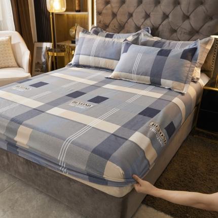 91家纺网 家纺一手货源 找家纺 （总）伊而梦 2023新款全棉磨毛印花四件套系列单品床笠