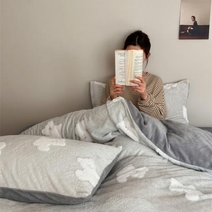 91家纺网 家纺一手货源 找家纺 (总) 棉眠 2023新款冬日熊提花牛奶绒系列四件套