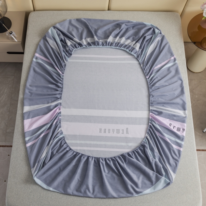 91家纺网 家纺一手货源 找家纺 伊而梦 2023新款全棉磨毛印花四件套系列单品床笠 乔纳森-蓝