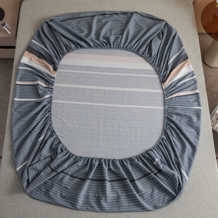 91家纺网 家纺一手货源 找家纺 伊而梦 2023新款全棉磨毛印花四件套系列单品床笠 安东尼-绿