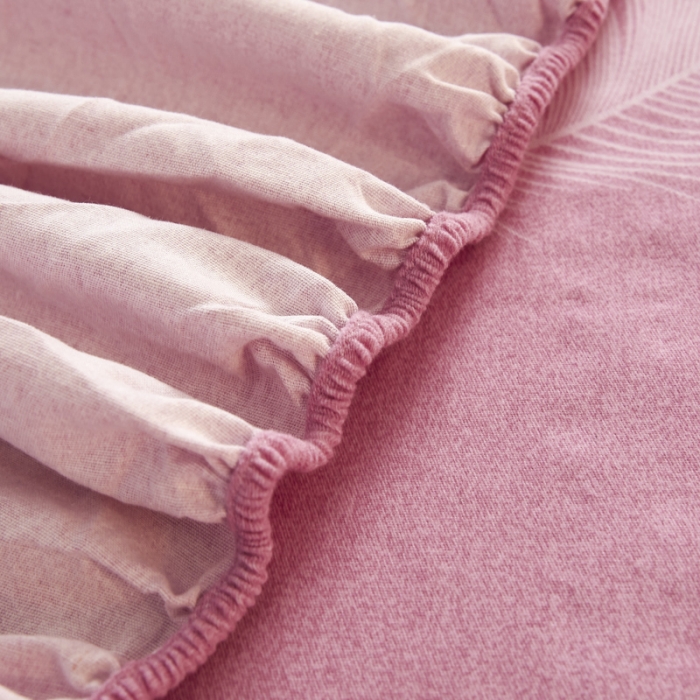 91家纺网 家纺一手货源 找家纺 伊而梦 2023新款全棉磨毛印花四件套系列单品床笠 梦之羽-粉