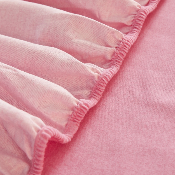 91家纺网 家纺一手货源 找家纺 伊而梦 2023新款全棉磨毛印花四件套系列单品床笠 美丽坊-粉