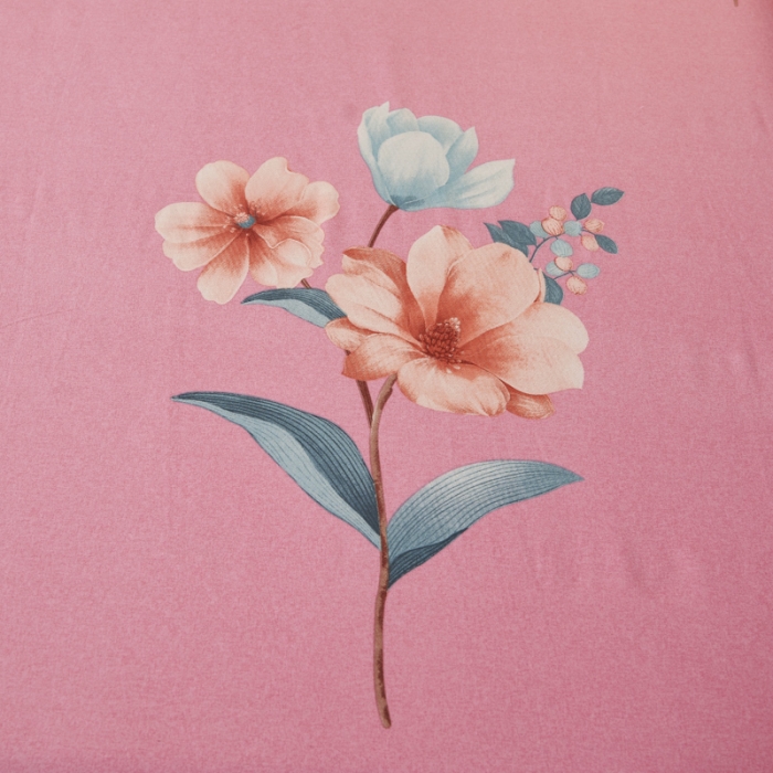 91家纺网 家纺一手货源 找家纺 伊而梦 2023新款全棉磨毛印花四件套系列单品床笠 美丽坊-粉