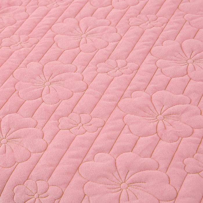 91家纺网 家纺一手货源 找家纺 新款水晶绒加厚保暖床裙款四件套-盛世花颜-粉玉