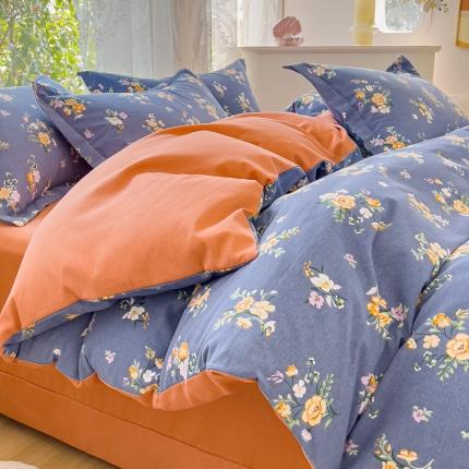 伊而梦 2023新款小清新全棉磨毛印花四件套系列单品被套 松韵