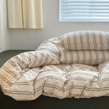 91家纺网 家纺一手货源 找家纺 （总）2024新款全棉色织水洗棉枕套纯棉单枕套宿舍学生简约格子