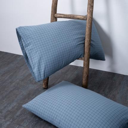 91家纺网 家纺一手货源 找家纺 （总）2024新款全棉色织水洗棉枕套纯棉单枕套宿舍学生简约格子