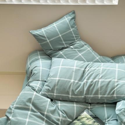 91家纺网 家纺一手货源 找家纺 （总）2024新款全棉色织水洗棉枕套纯棉单枕套宿舍学生简约格子