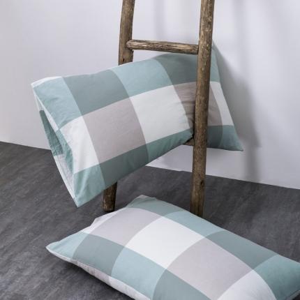 91家纺网 家纺一手货源 找家纺 （总）2024新款全棉色织水洗棉枕套纯棉单枕套宿舍学生简约格子