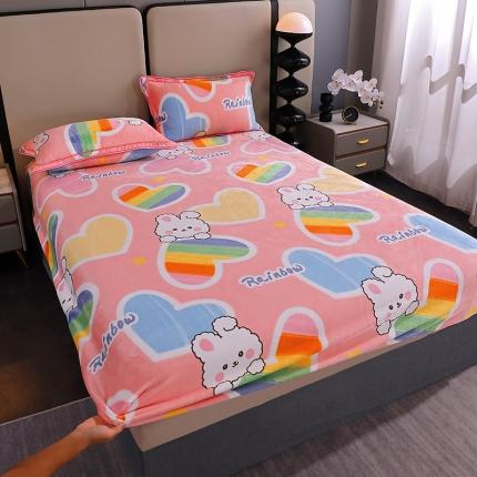 91家纺网 家纺一手货源 找家纺 （总）锦绣家纺 2023新款牛奶绒印花床笠