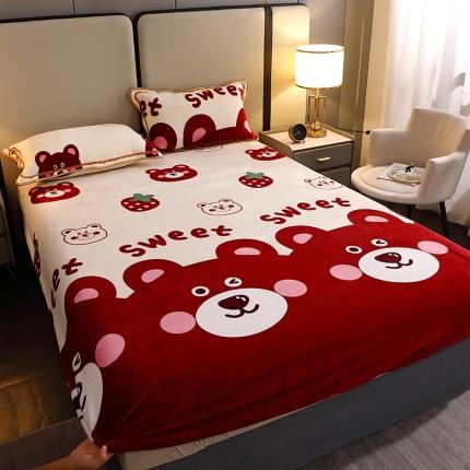 91家纺网 家纺一手货源 找家纺 （总）锦绣家纺 2023新款牛奶绒印花床笠