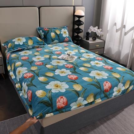 91家纺网 家纺一手货源 找家纺 （总）锦绣家纺 2023新款牛奶绒印花床笠