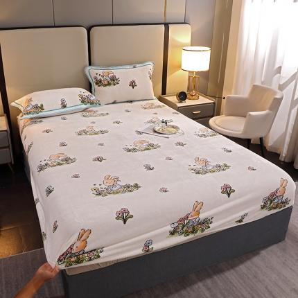 91家纺网 家纺一手货源 找家纺 （总）锦绣家纺 2023新款牛奶绒印花床笠