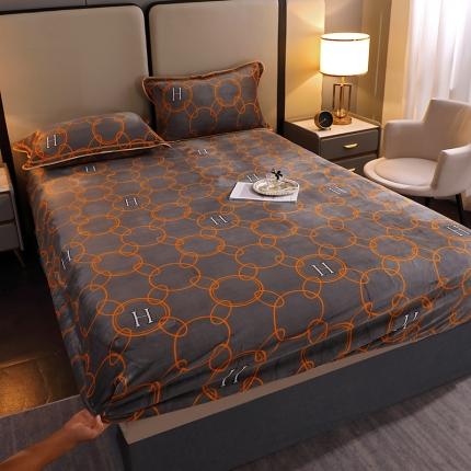 91家纺网 家纺一手货源 找家纺 （总）锦绣家纺 2023新款牛奶绒印花床笠