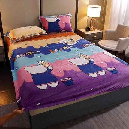 91家纺网 家纺一手货源 找家纺 （总）锦绣家纺 2023新款牛奶绒印花床笠