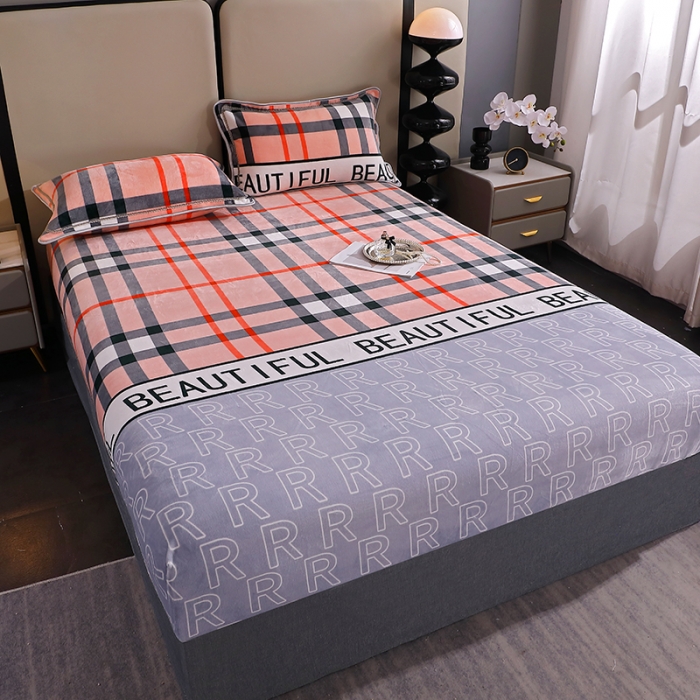 91家纺网 家纺一手货源 找家纺 （总）锦绣家纺 2023新款牛奶绒印花床笠