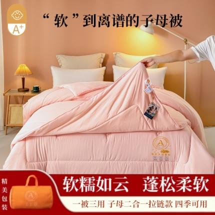 瑜珠 2025超柔云感拉链二合一大豆被子母被冬被春秋被粉玉
