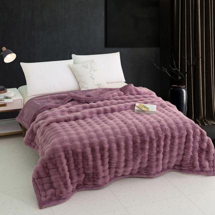 丹兰 2023新款托纳卡艺术毛皮毯大兔毛毯 托纳卡-紫色