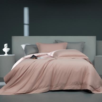 91家纺网 家纺一手货源 找家纺 莱阁亿 2023新款埋绳款纯色四件套 粉色