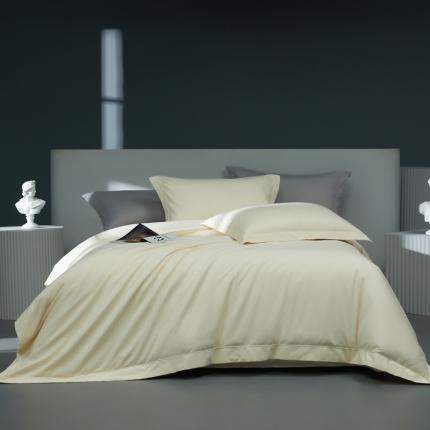 91家纺网 家纺一手货源 找家纺 莱阁亿 2023新款埋绳款纯色四件套 白色