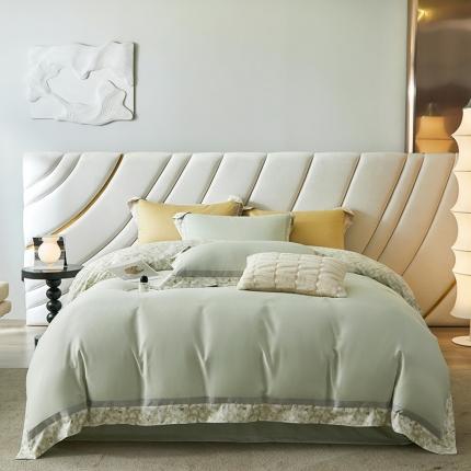 淼铭 2025新款数码印花瑞孚绒四件套-玫瑰系列 玫瑰-绿