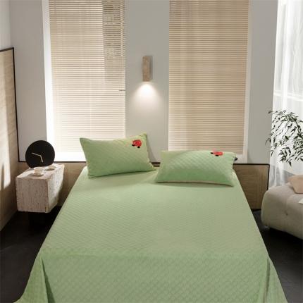 洋铭区（原狠狠爱） 2023新款华夫格单品绒床单甜心绿