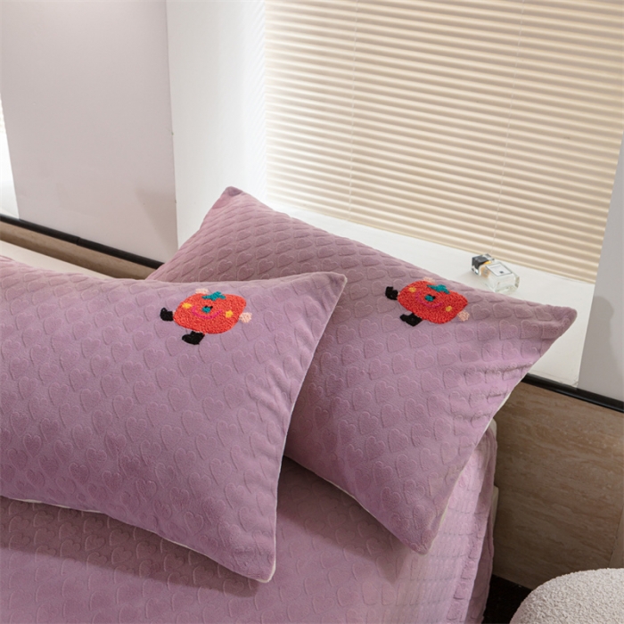 91家纺网 家纺一手货源 找家纺 洋铭区（原狠狠爱） 2023新款华夫格单品绒床单甜心紫