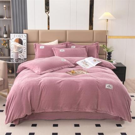 91家纺网 家纺一手货源 找家纺 畅畅 2023新款加厚260克全消光牛奶棉印花臻棉绒四件套 香芋紫