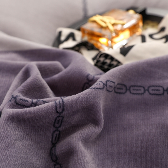 91家纺网 家纺一手货源 找家纺 畅畅 2023新款加厚260克全消光牛奶棉印花臻棉绒四件套 小时光-兰灰