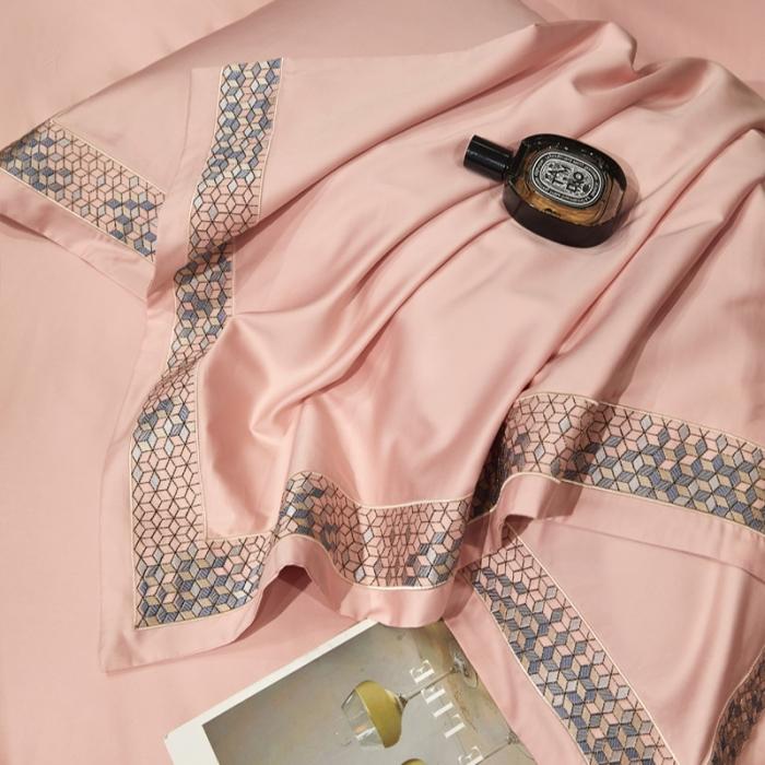 91家纺网 家纺一手货源 找家纺 新款100支长绒棉宽边刺绣套件