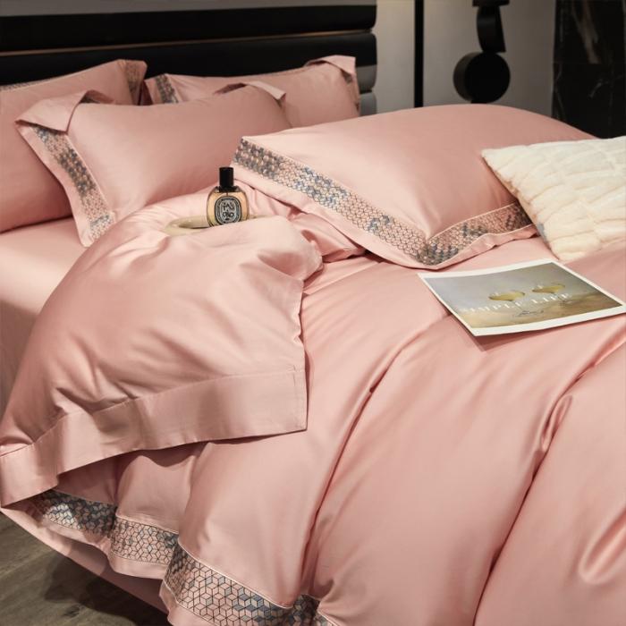 91家纺网 家纺一手货源 找家纺 新款100支长绒棉宽边刺绣套件